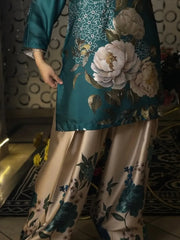 Teal Blossom 2pc Dress (Farshi Shalwar)