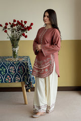 Rosy Elegance 2pc Dress