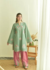 Naina 3pc Embroidered Dress(Farshi Shalwar)